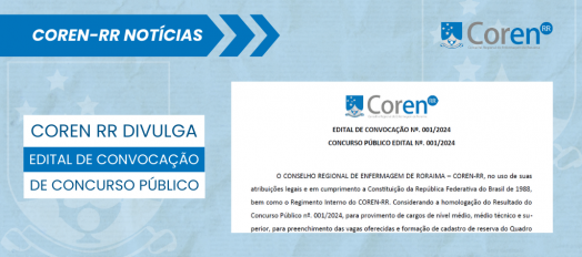 COREN publica edital de convocação do concurso do COREN-RR | Conselho ...